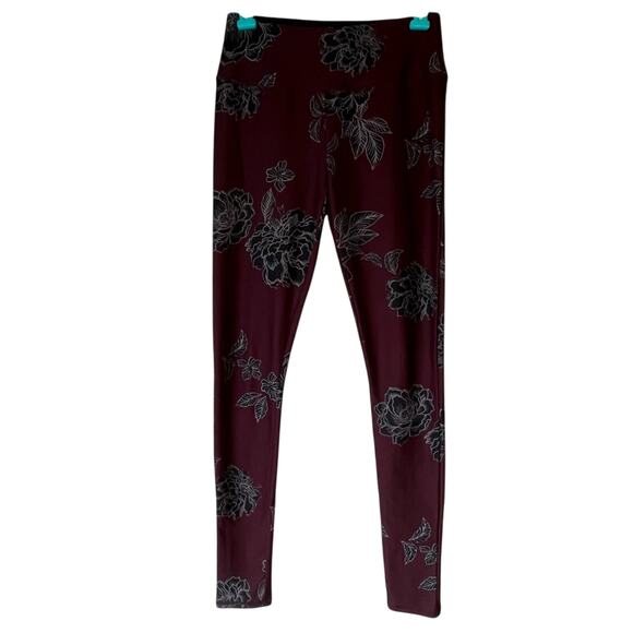 Maurices Maroon Floral In Motion Legging Size Small - Picture 1 of 11